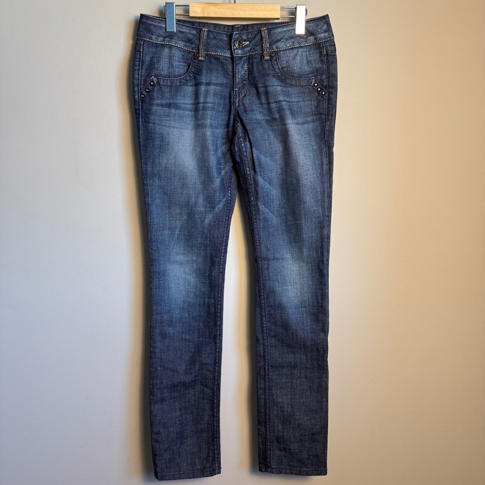 Guess Premium Women's Vintage Skinny Jeans Studded Accents Low‎ Rise Size 28 Y2K